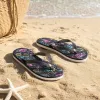 Colorful printed flip-flops for women, summer anti-slip and comfortable beach flip-flops details Picture